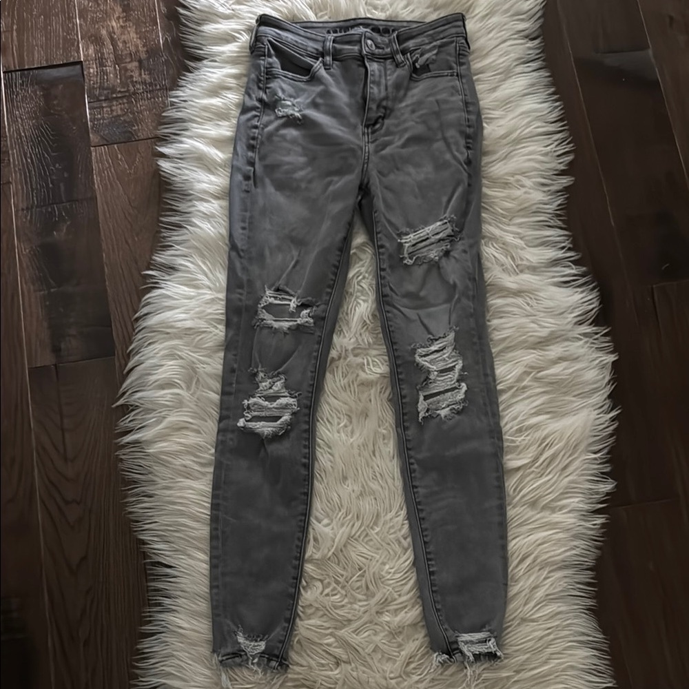 Distressed Gray American Eagle Jeans